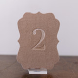 Double Sided Table Number - Scroll - Mushroom Table Numbers