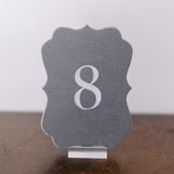 Double Sided Table Number - Scroll - Dove Table Numbers