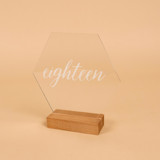 Acrylic Table Number | Set “16-20” | Hexagon Table Numbers