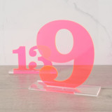 Clarendon Table Numbers, Fluorescent Pink, Large Table Numbers