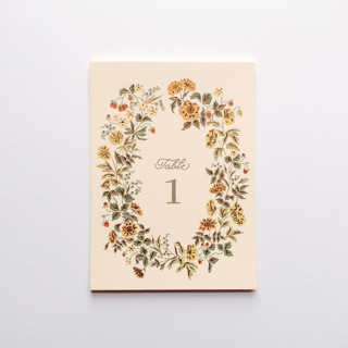 Floral Gold Foil Table Numbers Table Numbers