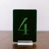 Double Sided Table Number - Small Rectangle - Emerald Table Numbers
