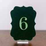 Double Sided Table Number - Scroll - Emerald Table Numbers