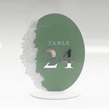 Oval Acrylic Table Numbers w Silver Mirror Numbers Table Numbers