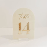 Ivory & Gold Arch Acrylic Table Number Table Numbers
