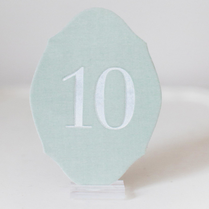 Oval Table Number Sea Green Table Numbers by Velvet Raptor Minted