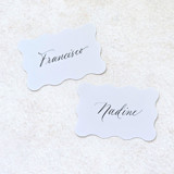 Wavy White Place Cards-Personalized Set of 10 Place and Escort Cards