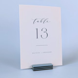 Striped Rectangle Table Number Holder, Dusty Blue & Army Green, Set of 5 Place and Escort Cards