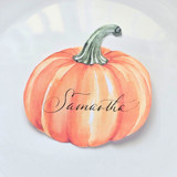Watercolor Pumpkin- Personalized Hand-Calligraphed Watercolor Die-Cut Place Cards- Set of 10 Place and Escort Cards