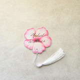 Watercolor Pink Hibiscus Place Card with Tassel- Personalized- Set of 10 Place and Escort Cards