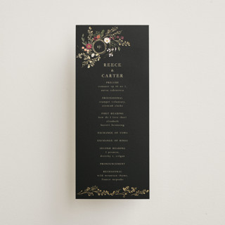 Monogrammed Floral Foil-Pressed Wedding Programs