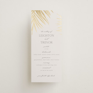 Gilded Palm Foil-Pressed Wedding Programs
