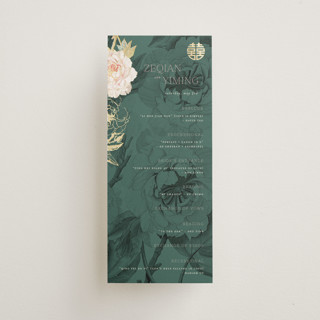 Auspicious Peonies Foil-Pressed Wedding Programs