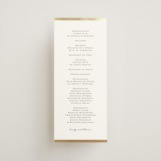 Defined Foil-Pressed Wedding Programs