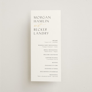 Postcard Foil-Pressed Wedding Programs