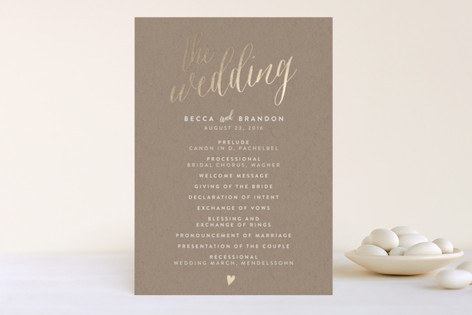 Charming Love Foil-Pressed Wedding Programs