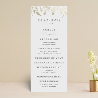 Stamped Florals Foil-Pressed Wedding Programs