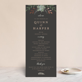 Succulent Surround Foil-Pressed Wedding Programs
