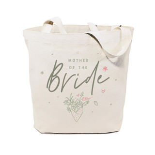 Floral Mother of the Bride Wedding Cotton Canvas Tote Bag Gifts for Parents