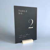 White Rectangle Table Number Holder, Set of 5 Place Card Holders