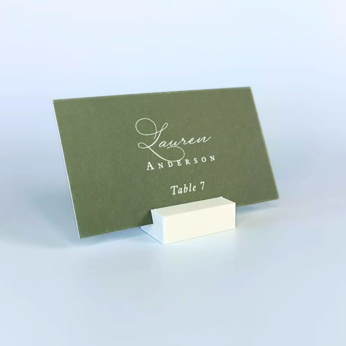 White Rectangle Place Card Holder, Set of 25 Place Card Holders by