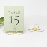 Gold Wire Infinity Table Number Card Holder, Set of 5 Place Card Holders