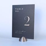 Silver Color Dome Table Number Holders, Set of 5 Place Card Holders