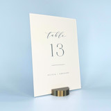 Brass Color Round Table Number Holder, Set of 5 Place Card Holders