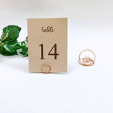 Rose Gold Wire Circle Table Number Card Holder, Set of 5 Place Card Holders
