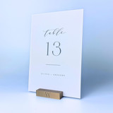 Personalized Brass Color Rectangle Table Number Holders, Set of 5 Place Card Holders