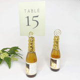 Gold Wire Wine Bottle Topper Table Number Card Holder, Set of 5 Place Card Holders