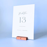 Personalized Copper Color Rectangle Table Number Holders, Set of 5 Place Card Holders