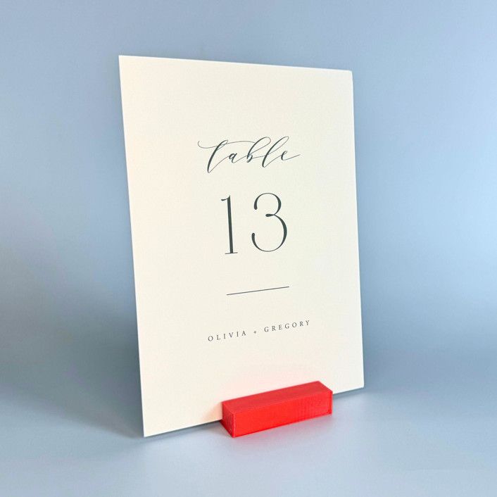 Red Rectangle Table Number Holder, Set of 5 Place Card Holders by Corduroy Effect Minted