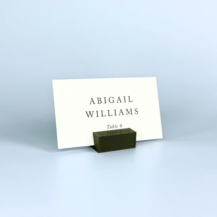 Army Green Rectangle Place Card Holder, Set of 10 Place Card Holders by