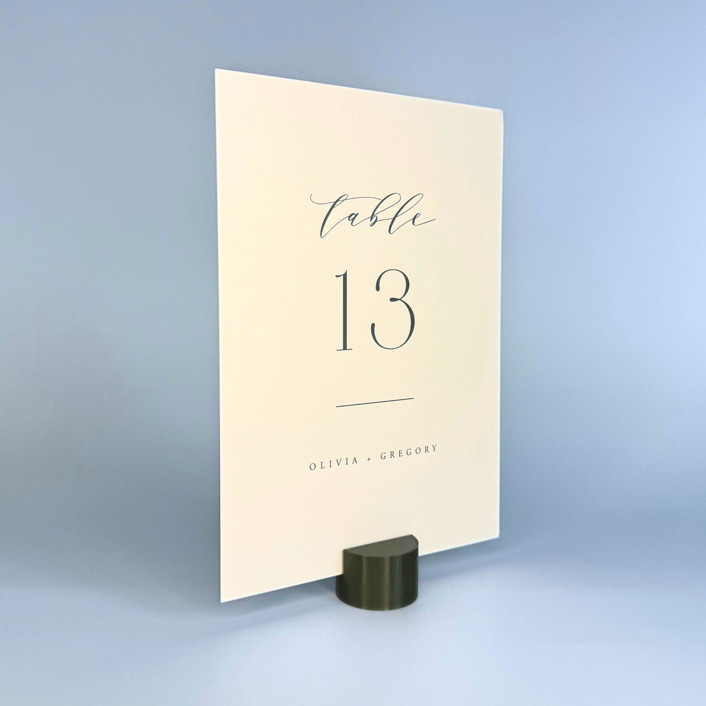 Army Green Circle Table Number Holder, Set of 5 Place Card Holders by