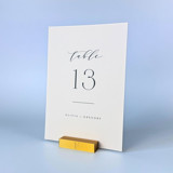 Personalized Gold Color Rectangle Table Number Holders, Set of 5 Place Card Holders