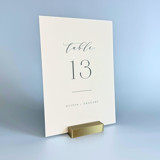 Brass Color Rectangle Table Number Holder, Set of 5 Place Card Holders