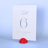 Red Dome Table Number Holders, Set of 5 Place Card Holders