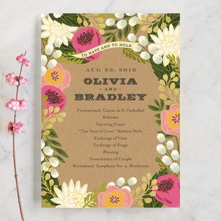 Floral Canopy Wedding Programs