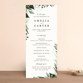 Natures Greens Wedding Programs