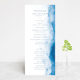 Watercolor waves Wedding Programs