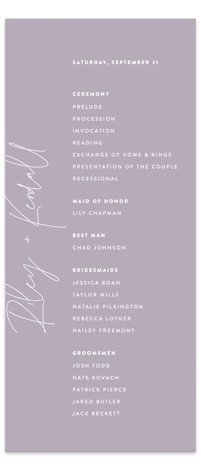 printed Wedding Programs