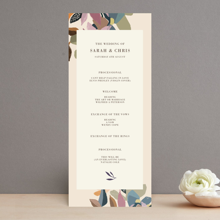 flower press Wedding Programs by Peony Rose Design | Minted