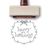 Whimsy Holiday Bow Stamp | Happy Holidays Rubber Stamp Rubber Stamps