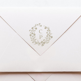 SELF-INK 'Alpine Meadow' Custom Monogram Stamp | Hickory Smoke Ink Color | 2 Letters Rubber Stamps