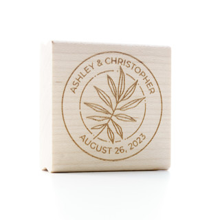 Personalized Wedding Stamp / Foliage Medallion Rubber Stamps