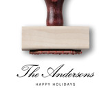 Holiday Last Name Stamp | Happy Holiday Wooden Stamp Rubber Stamps