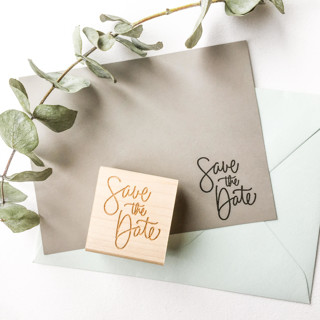 Save the Date Script Stamp Rubber Stamps