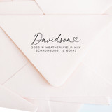 Custom Heart Script Address Stamp | Self-Inking | Black Ink Address Stamps