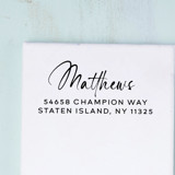 Script Return Address Stamp | Wood Handle Stamp Address Stamps